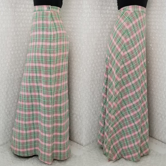 1960s Saks Fifth Avenue plaid maxi skirt - Picture 6 of 8